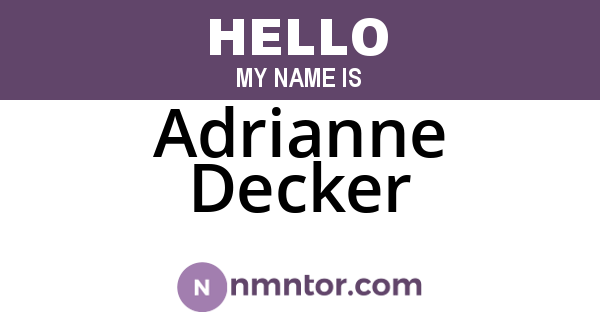 Adrianne Decker