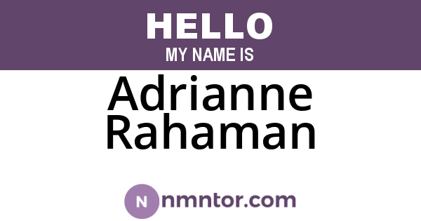 Adrianne Rahaman