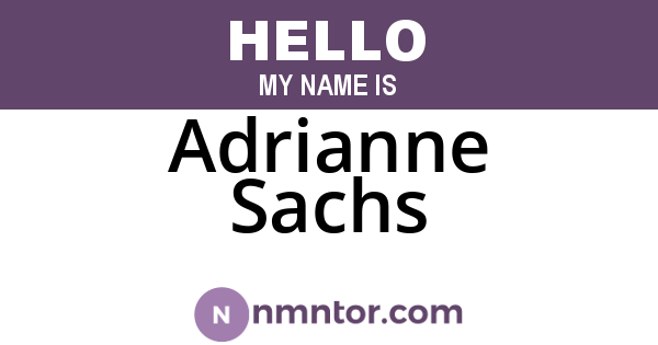 Adrianne Sachs
