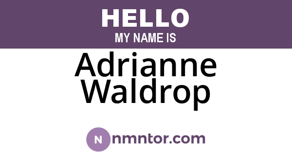 Adrianne Waldrop