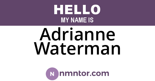 Adrianne Waterman
