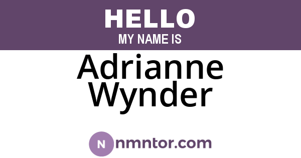 Adrianne Wynder