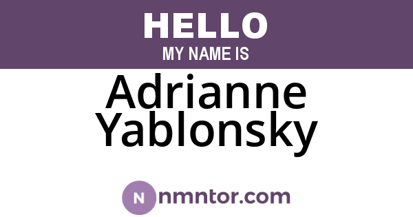 Adrianne Yablonsky