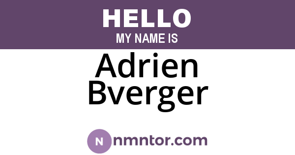 Adrien Bverger