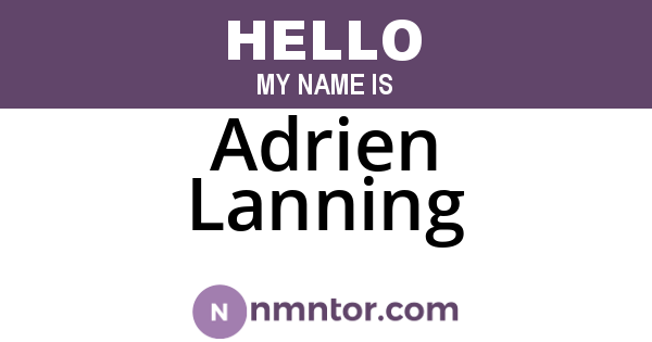 Adrien Lanning