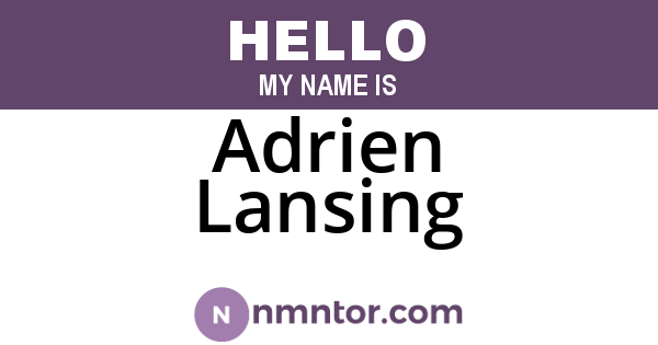 Adrien Lansing