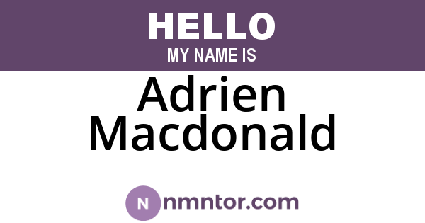 Adrien Macdonald