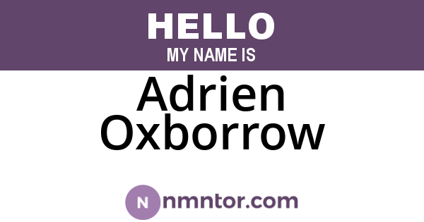 Adrien Oxborrow