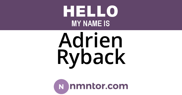 Adrien Ryback