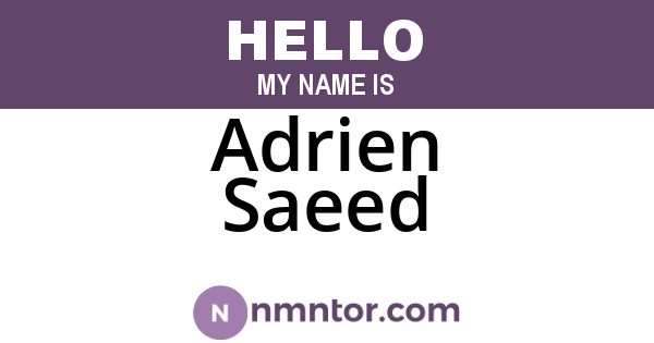 Adrien Saeed