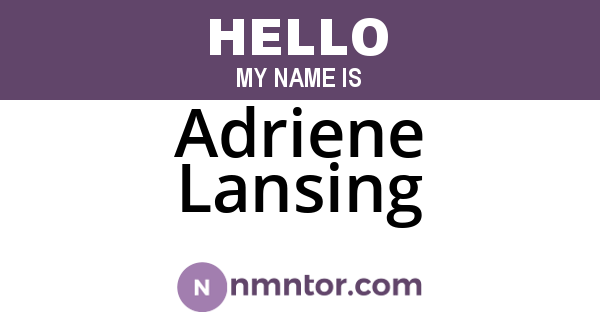 Adriene Lansing