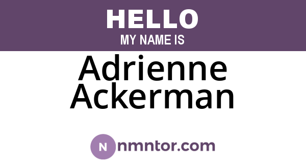 Adrienne Ackerman