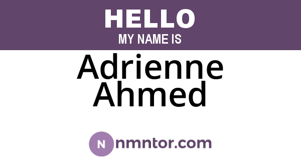 Adrienne Ahmed