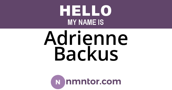 Adrienne Backus