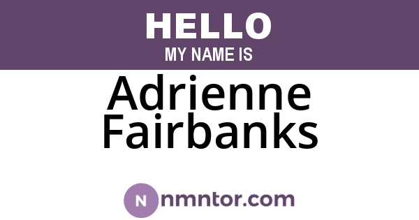 Adrienne Fairbanks