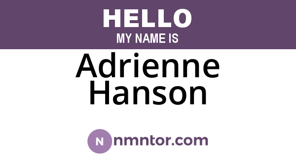 Adrienne Hanson