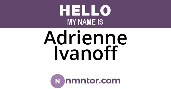 Adrienne Ivanoff