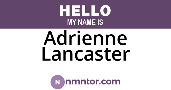 Adrienne Lancaster