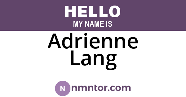 Adrienne Lang