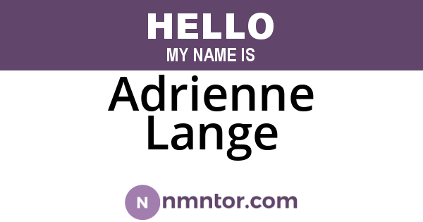 Adrienne Lange