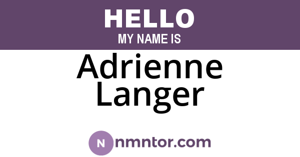Adrienne Langer