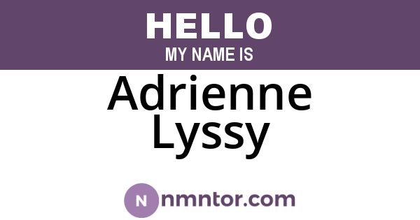 Adrienne Lyssy