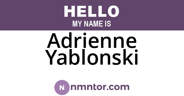 Adrienne Yablonski