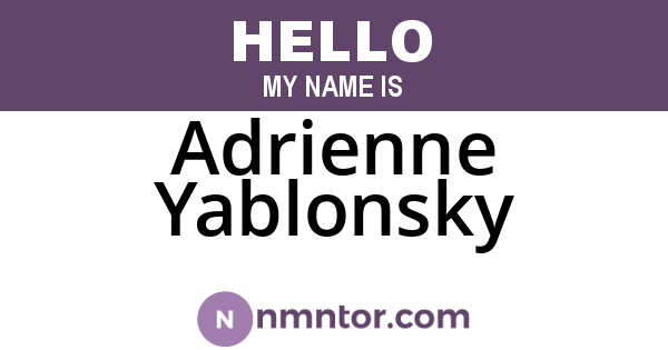 Adrienne Yablonsky