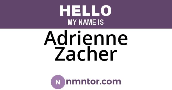 Adrienne Zacher