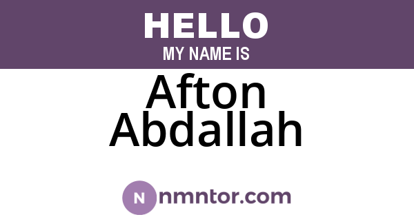 Afton Abdallah