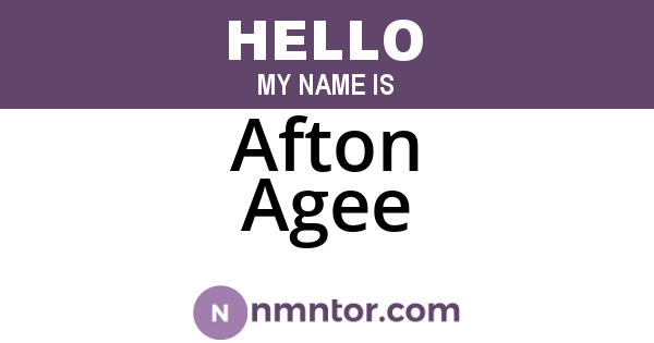 Afton Agee