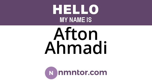Afton Ahmadi