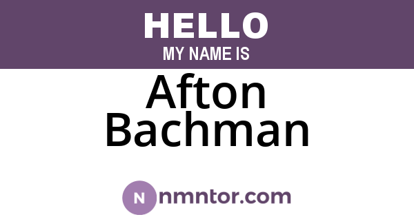 Afton Bachman