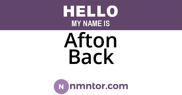 Afton Back