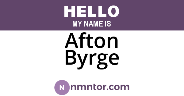 Afton Byrge