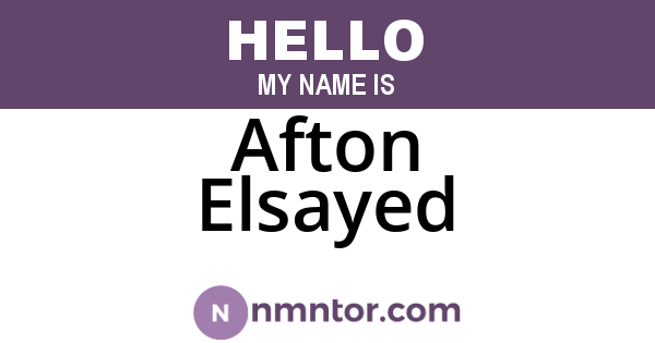 Afton Elsayed