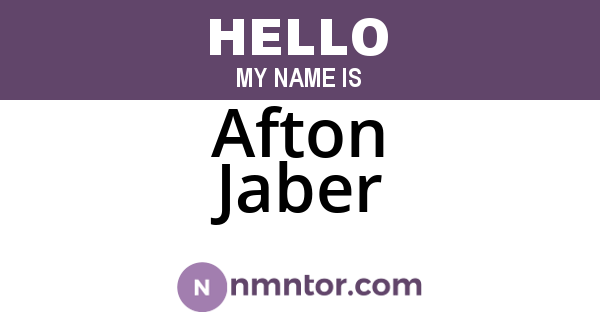 Afton Jaber