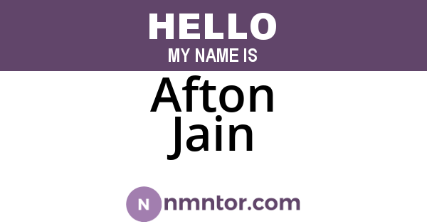 Afton Jain