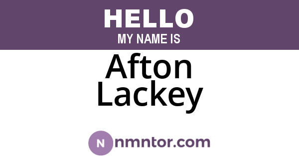 Afton Lackey