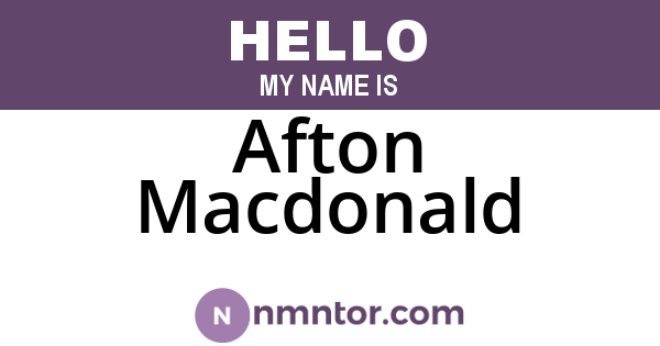 Afton Macdonald