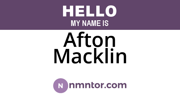 Afton Macklin