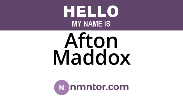 Afton Maddox
