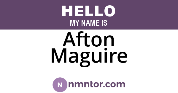 Afton Maguire