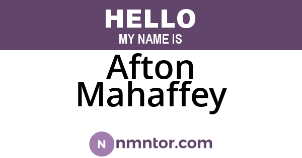 Afton Mahaffey