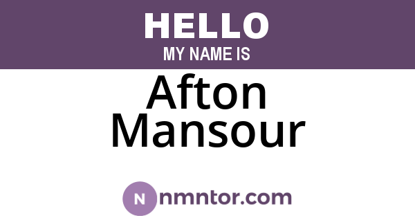 Afton Mansour