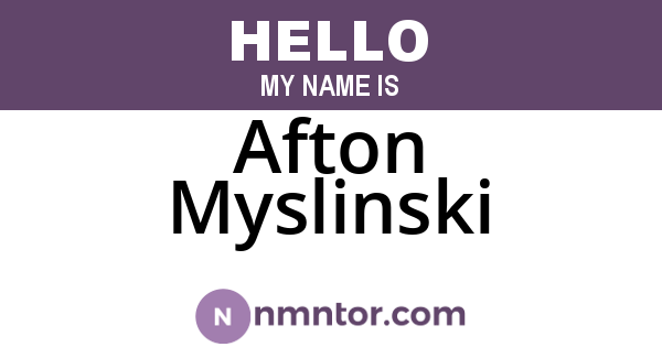 Afton Myslinski