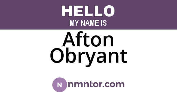 Afton Obryant