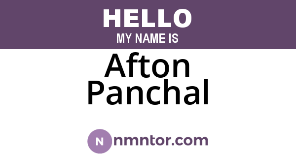 Afton Panchal
