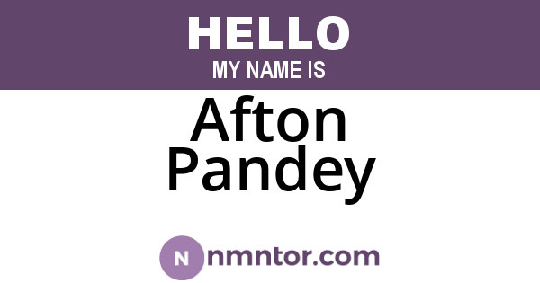 Afton Pandey