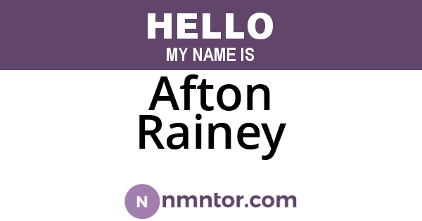 Afton Rainey
